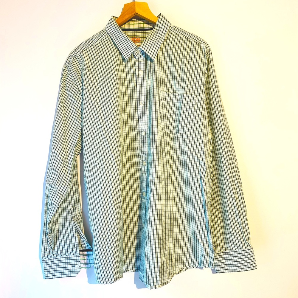 Joe Fresh Men's Casual Button Down Plaid Long Sleeve Shirt, Sz XXL, 100% Cotton